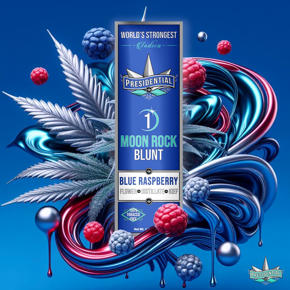 Blue Raspberry Presidential blunt product graphic