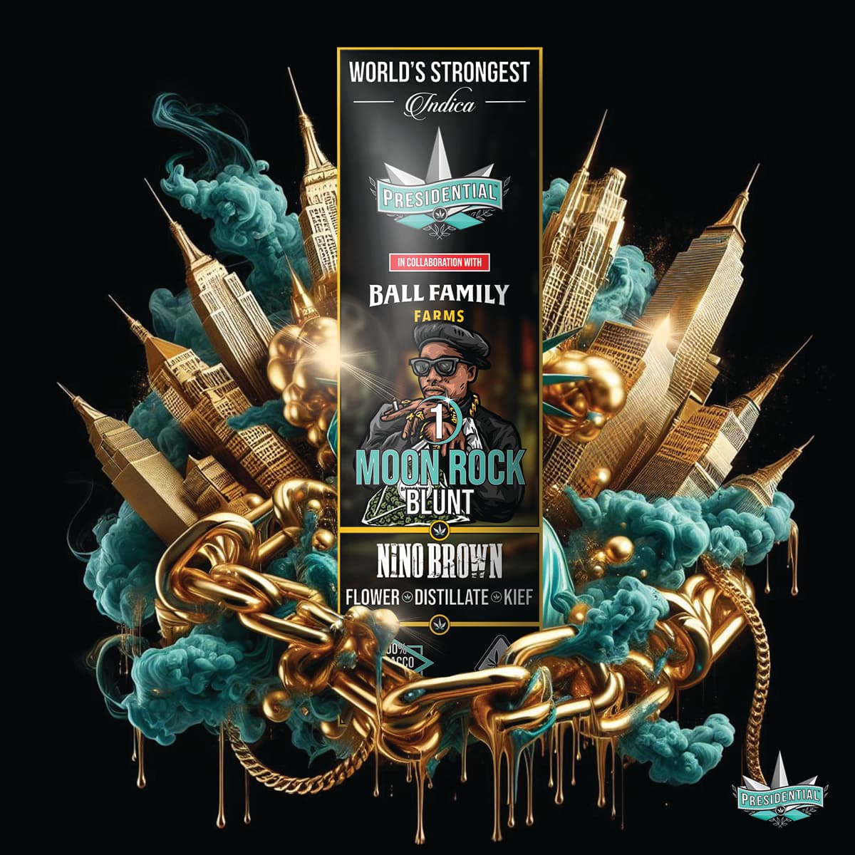 Nino Brown Presidential blunt product graphic