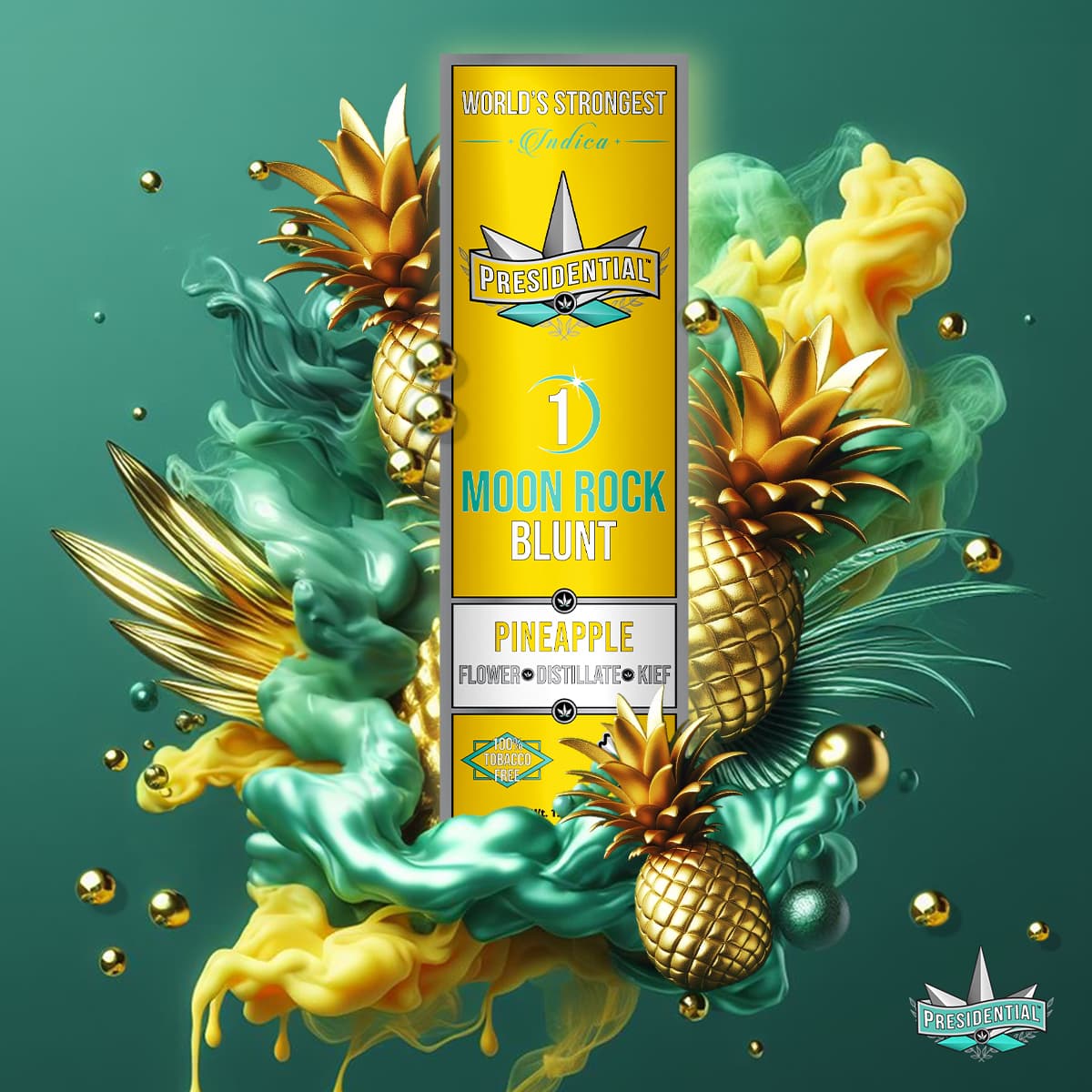 Pineapple Presidential blunt product graphic