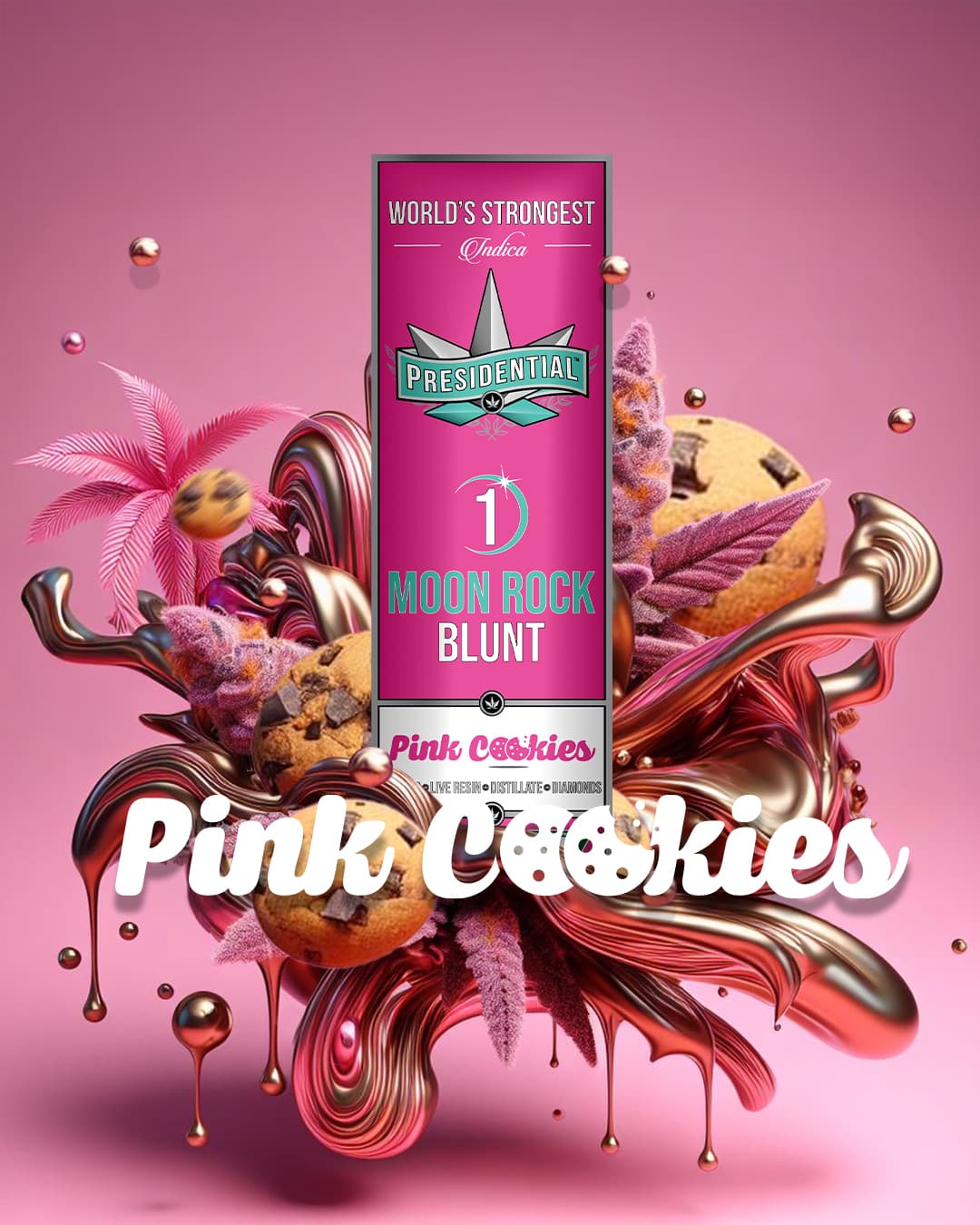 Pink Cookies Presidential blunt product graphic