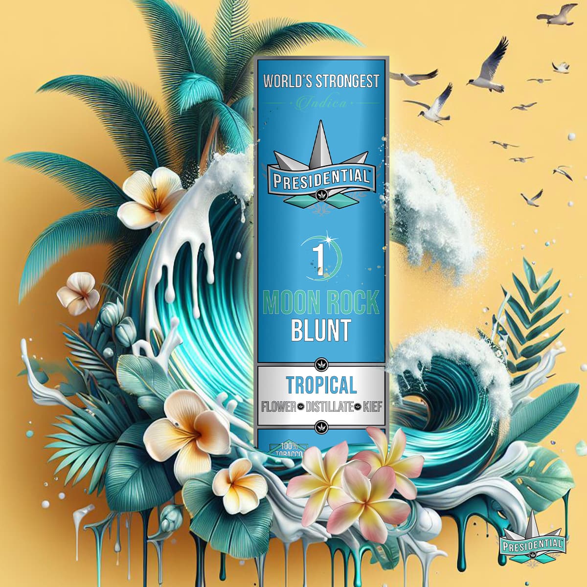 Tropical Presidential blunt product graphic