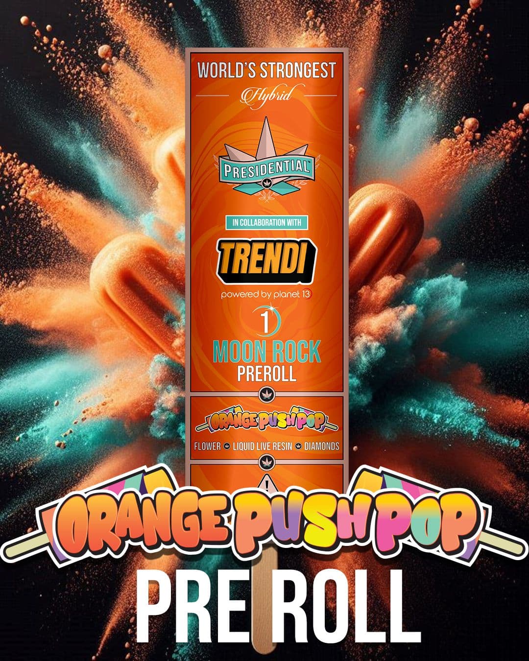 Orange Push Pop - Gold Strain Series product photography