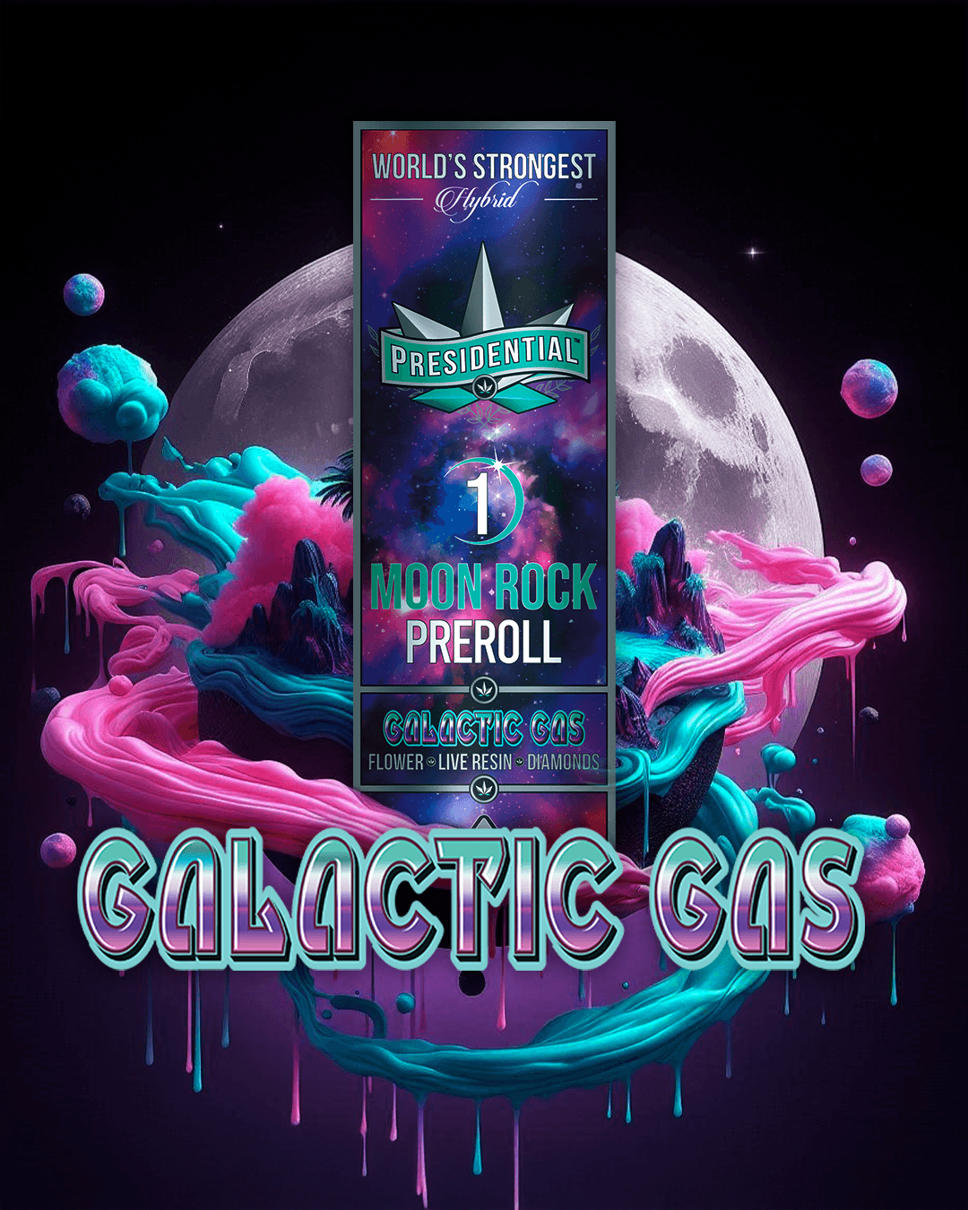 Galactic Gas - Gold Strain Series product photography (alternate view)